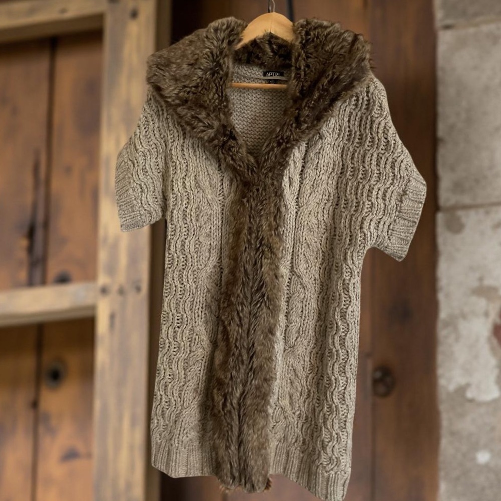 Apt. 9 Women's Cream and Brown Knit Cardigan - Picture 2 of 5